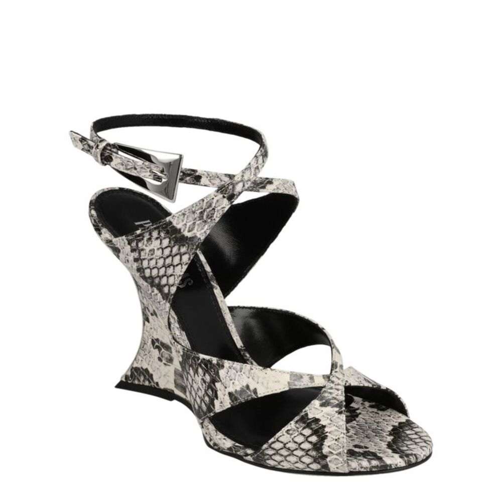 Paris Texas Python Print Laila Wedge Sandals Multi Womens - Picture 2 of 6